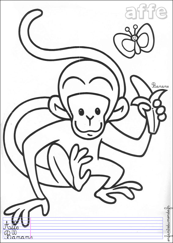 coloriage singe 1